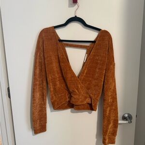 Bear Dance Rust Wrap Crop Top